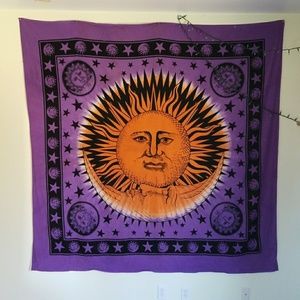 Celestial Sun Moon Wall Tapestry